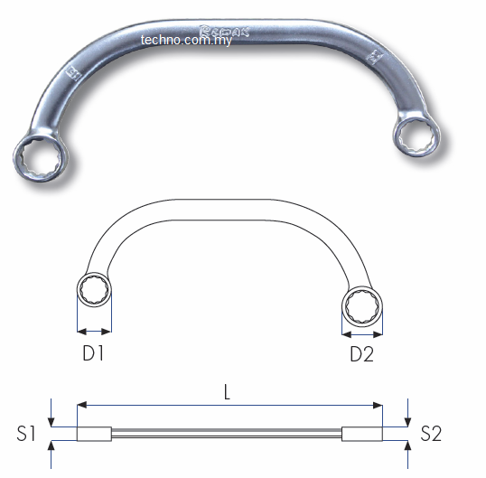 Remax Half-Moon Offset Wrench 17x19mm