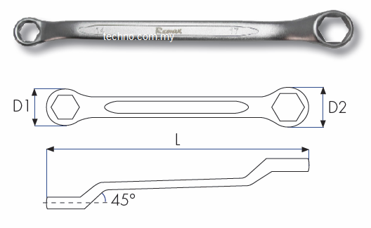 Remax 45 Degree Offset Ring Wrench. 6pt 10x12mm