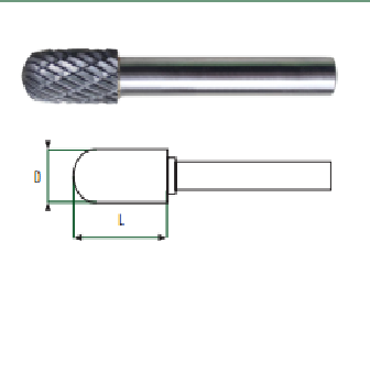 CYLINDRICAL BALL NOSED CARBIDE BURR 65-CB421