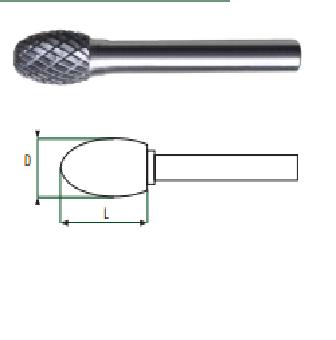 OVAL SHAPED CARBIDE BURR 65-CB441