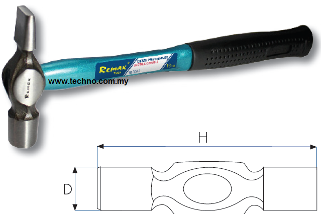 CROSS PEIN HAMMER WITH FIBERGLASS HANDLE 66-PF314