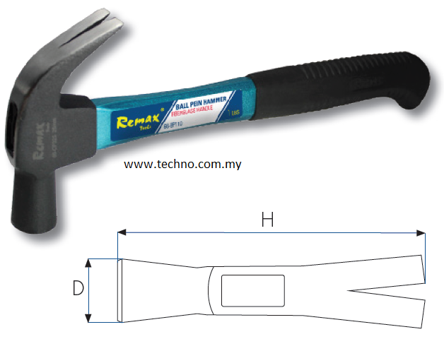 66-CB250 CLAW HAMMER WITH FIBERGLASS HANDLE