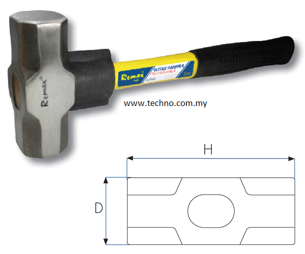 66-SF406 6 LBS SLEDGE HAMMER WITH FIBERGLASS HANDLE