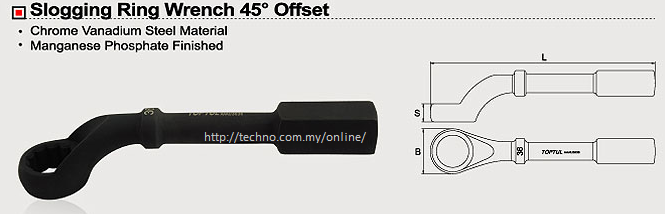 Slogging Ring Wrench 45' Offset (AAAU5050)