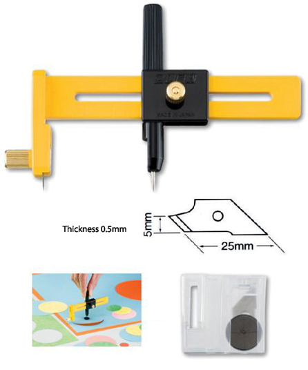 Olfa CMP-1 Compass Cutter (With 5 Blades) (1cm-15cm)