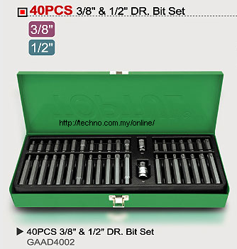 TOPTUL 40Pcs 3/8 & 1/2 DR Power Bit Set (GAAD4002)