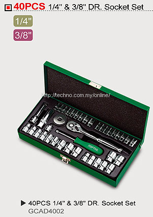 TOPTUL 40PCS 1/4DR & 3/8DR SOCKET SET (GCAD4002)