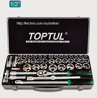 TOPTUL 43PCS 1/2 DR METRIC SAE SOCKET SET (GCAD4303)