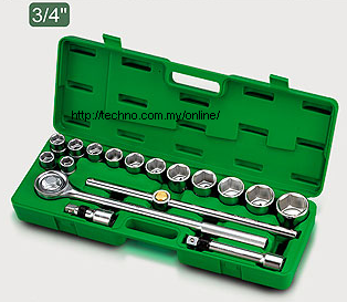 TOPTUL 17PCS 3/4 DR PRO FLANK SOCKET SET (GCAI1701)