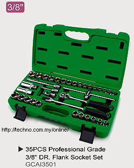 TOPTUL 35Pcs 3/8 DR. METRIC SAE Socket Set (GCAI3501)