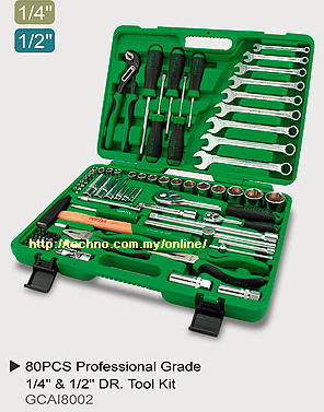 TOPTUL 80Pcs 1/4 & 1/2 DR SOCKET TOOLS SET (GCAI8002)