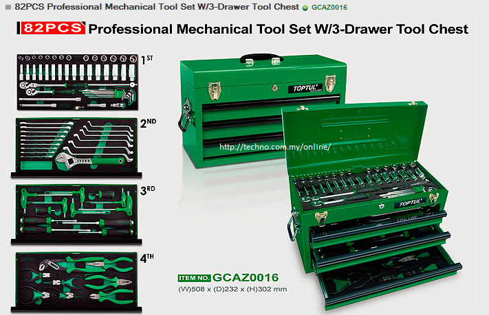 ProfessionalMechanicalToolSet W/3-DrawerToolChest (GCAZ0016)