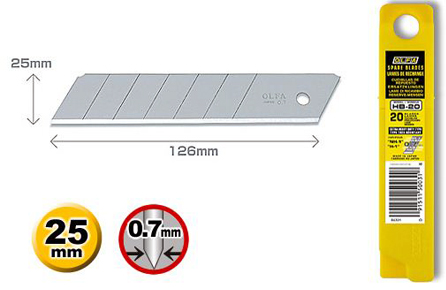 Olfa HB-20 Blades For Model H-1 (20pcs/pack)