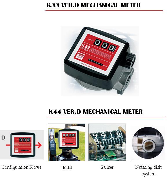 OIL DIESEL FLOW METER MECHANICAL PIUSI K33