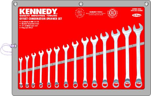 KENNEDY KEN582-3898K 6-19mm OFFSET C/V COMB SPANNER SET 14-PCE