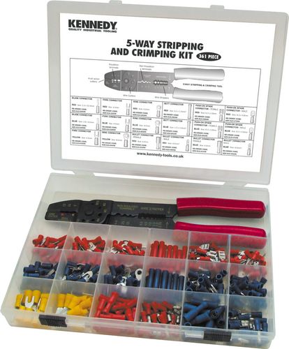 ASSORTED TERMINALS & CRIMPING TOOL 361-PCE KEN5155530K