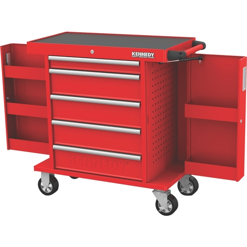 KENNEDY KEN5942620K RED-36" 5 DRAWER ROLLER CABINET