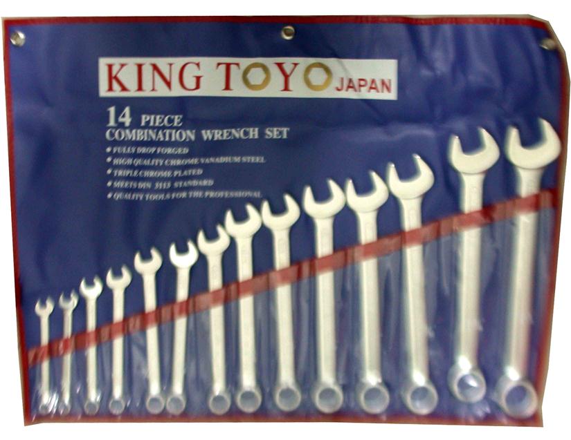 KING TOYO COMBINATION WRENCH SET, 3/8"~ 1-1/4", 14 PCS, KTCWS-14