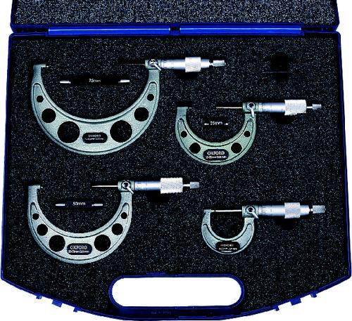 OXFORD OXD3355500K 0-100mm 4-PCE EXTERNAL MICROMETER SET