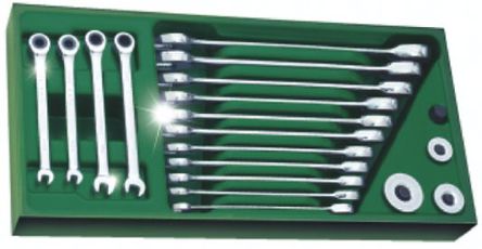 SATA 09908 19PCS Double Ratcheting Combination Wrench Set (Metri