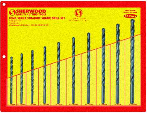 SET OF 10 HSS LONG SERIES DRILLS 2-10.00mm