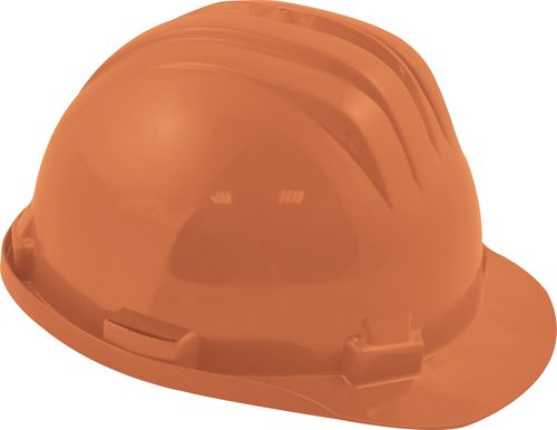 SAFETY HELMET STD + PLASTIC 6 POINT HARNESS ORANGE SSF9572040K