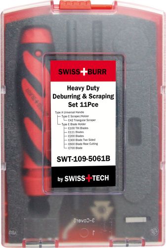 E & C HEAVY DUTY DEBURRING & SCRAPING SET 11-PCE