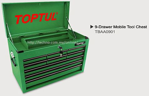 Toptul TBAA0901 Mobile Tool Chest Green 9 Drawer