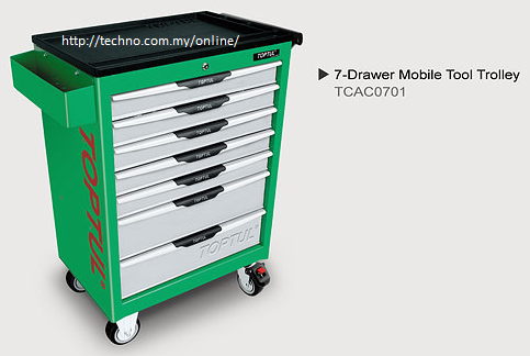 7-DrawerMobileToolTrolley-PRO-LINE SERIES-GREEN (TCAC0701)