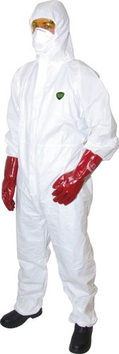 GUARD MASTER + DISP' HOODED COVERALL WHITE (XL)