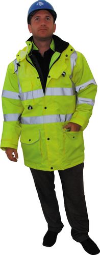 WATERPROOF & BREATHABLE HI-VIS COAT (L)