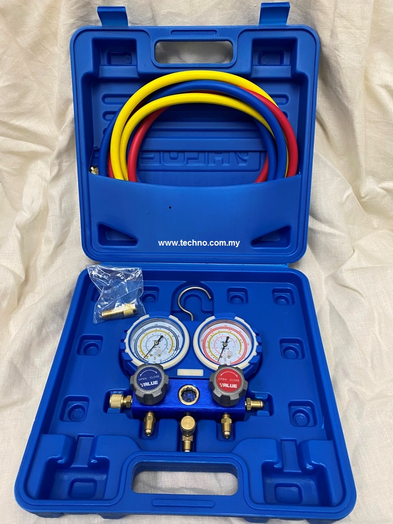 VALUE Air-Cond Dual Manifold Gauge Set R410a, R32, R22, R134a