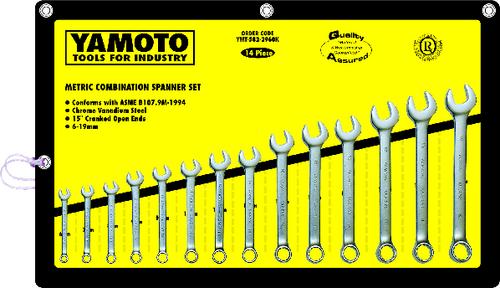 YAMOTO YMT582-2960K 6-19mm CHR/VAN COMB. SPANNER SET (14)