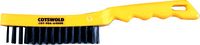 4 ROW PLASTIC HANDLE WIRE BRUSH C/W SCRAPER