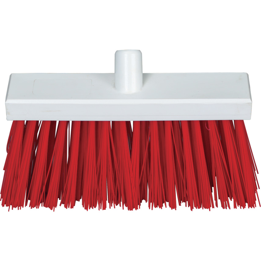 YBS300 12" STIFF POLY YARD BROOM HEAD RED