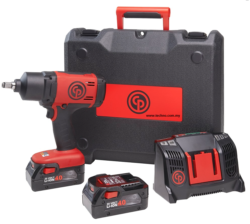 Chicago Pneumatic CP8848K 1/2" Cordless Impact Wrench Kit, Red/B - Click Image to Close