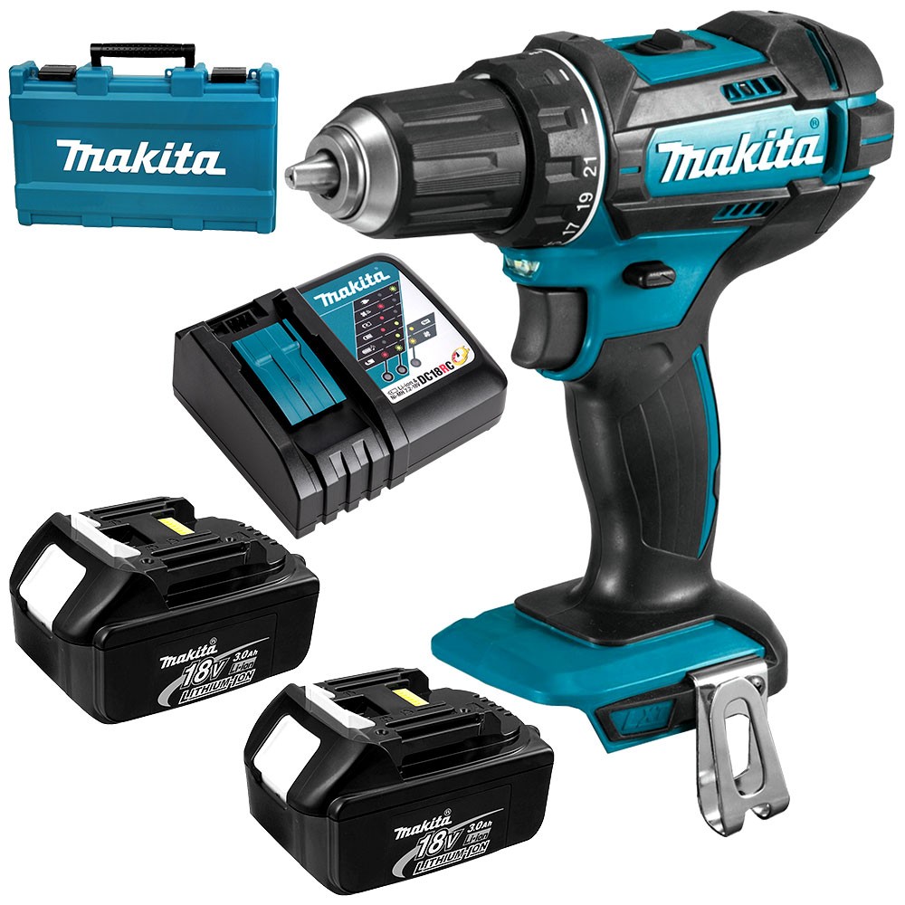 Makita DHP482RFE 18V 3.0Ah Li-Ion Cordless Hammer Driver Drill