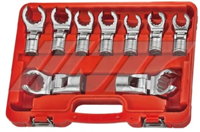 JTC-6774 9 PCS FLEXIBLE CROWFOOT WRENCH SET