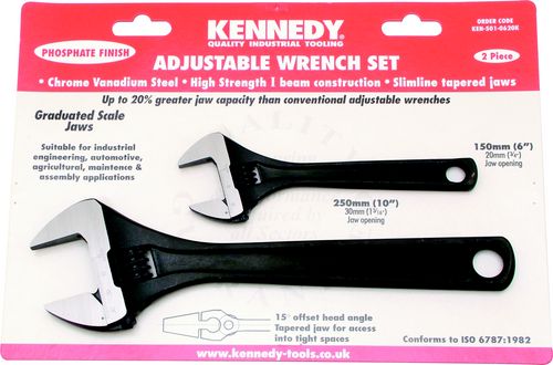 4"/8"/12" PHOSPHATE FINISH ADJUSTABLE WRENCH SET