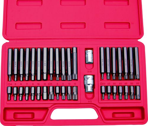 40-PCE TORX, HEX & SPLINE BIT SET