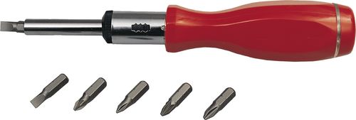 KEN5737040K 1/4" HEX BIT RATCHET DRIVER SETC/W 6 BITS