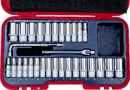 KENNEDY KEN582-7997K DEEP SOCKET SET (30PCE) 1/2"SQ DR