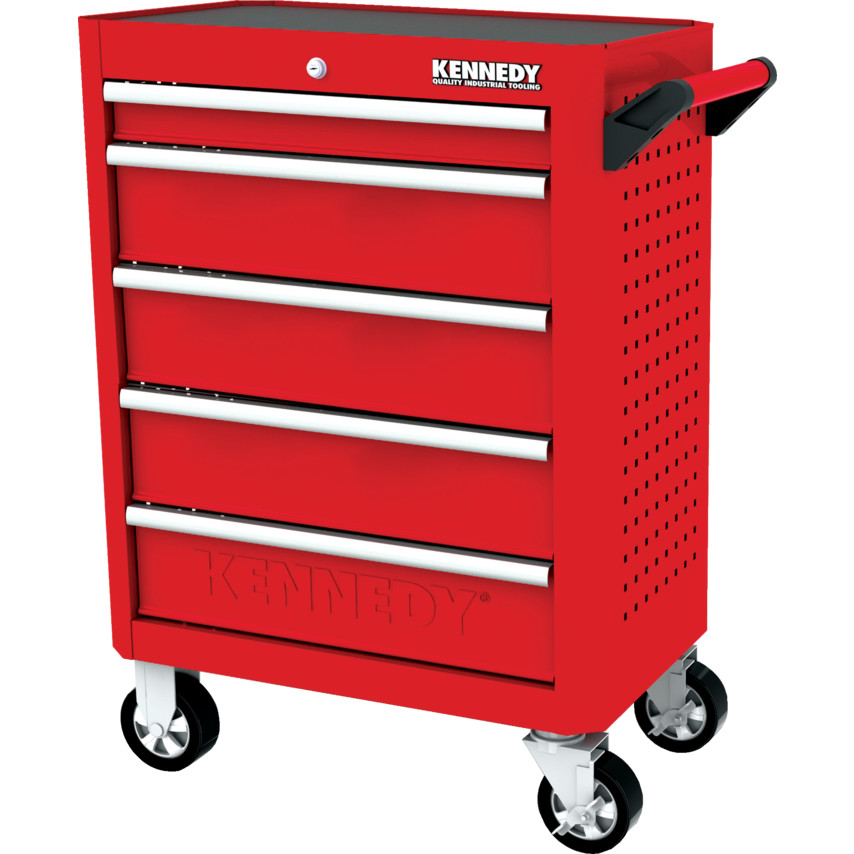 KENNEDY KEN5942120K RED-28" 5 DRAWER ROLLER CABINET