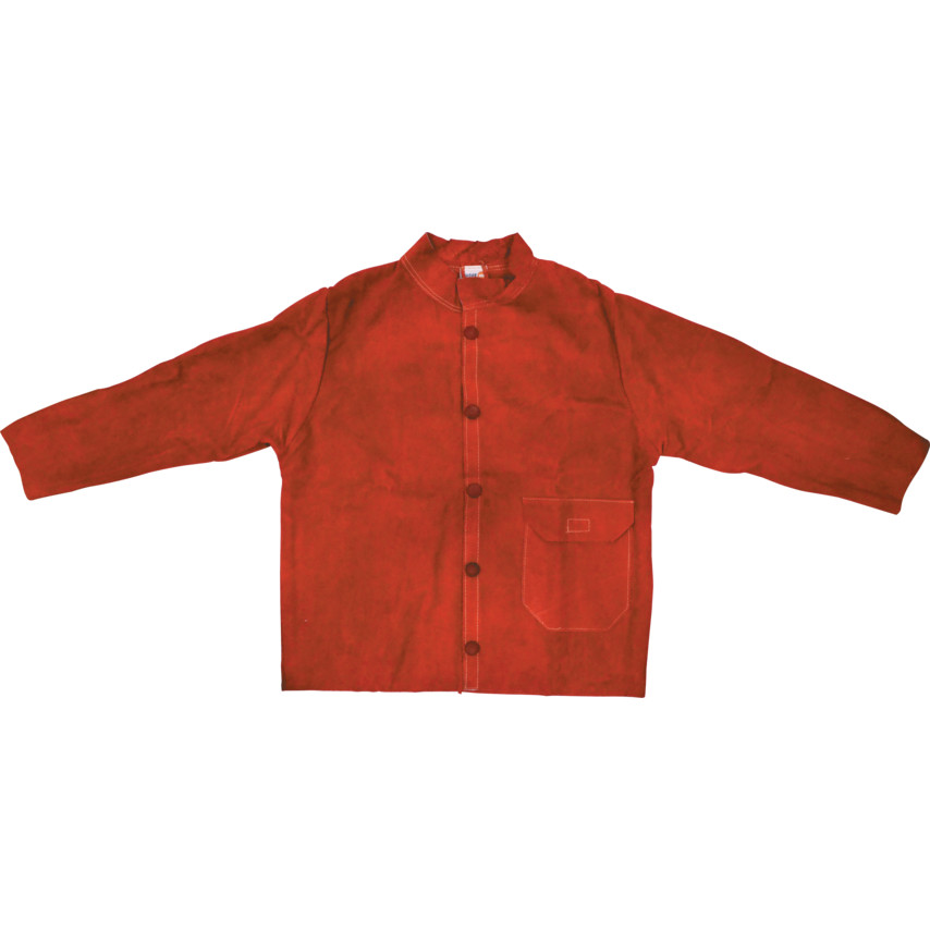 LEATHER WELDERS JACKET -RED - LARGE