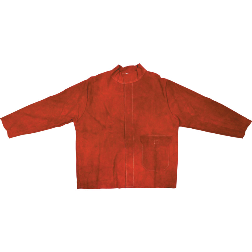 LEATHER WELDERS JACKET -RED - X/LARGE