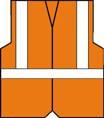 HI-VIZ WAISTCOAT 1BB & B(EN471) ORANGE-X/X/LARGE