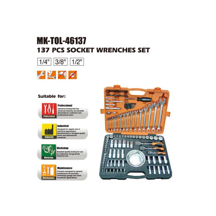 MK-TOL-46137-06P 137 PCS SOCKET WRENCHES SET