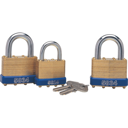 40x20mm LAMINATED PADLOCK BRASS BODY