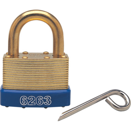 46x25mm LAMINATED BRASS 3No COMBINATION PADLOCK