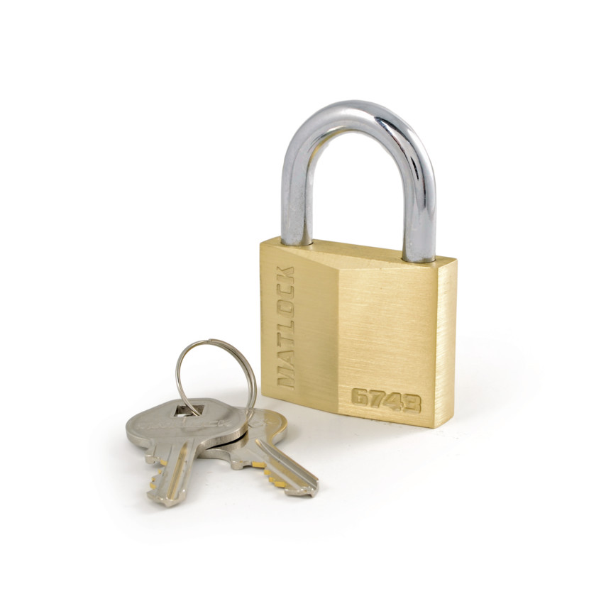 40x22mm SHACKLE SOLID BRASS PADLOCK